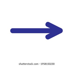 Arrow icon vector in blue color isolated on white background. Path symbol.