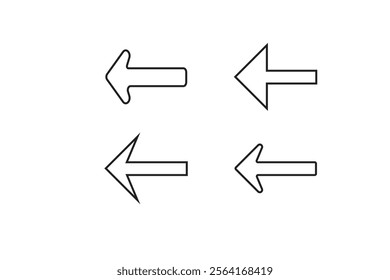 Arrow icon vector collection. Black Arrow icons. Different arrow signs. linear arrow icon pack. up down horizontal, right. left, switch icons suitable for apps and website