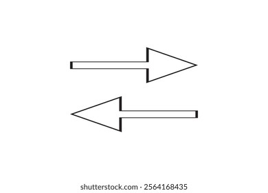 Arrow icon vector collection. Black Arrow icons. Different arrow signs. linear arrow icon pack. up down horizontal, right. left, switch icons suitable for apps and website