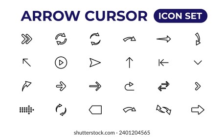  Arrow icon. Arrow vector collection. Arrow. Cursor. 
