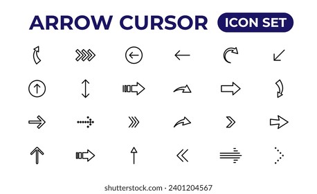  Arrow icon. Arrow vector collection. Arrow. Cursor. 
