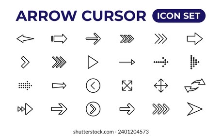  Arrow icon. Arrow vector collection. Arrow. Cursor. 
