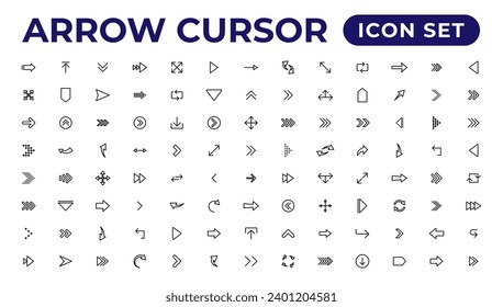  Arrow icon. Arrow vector collection. Arrow. Cursor. 
