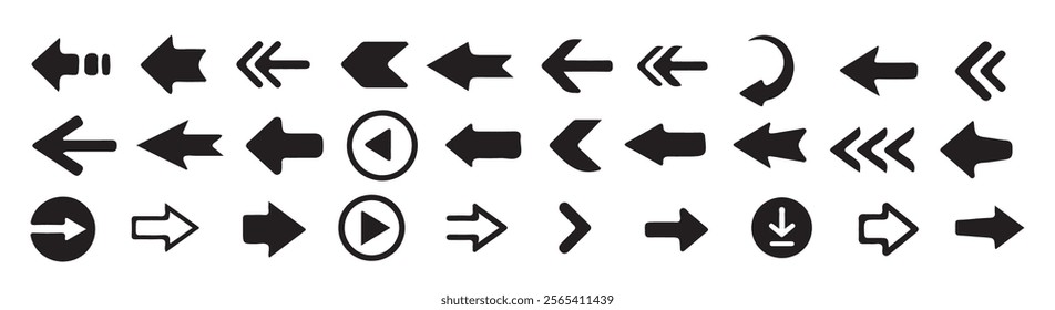  Arrow icon. Arrow vector collection. Arrow. Cursor. Modern simple arrows.Collection different arrow signs Vector Illustration EPS 10