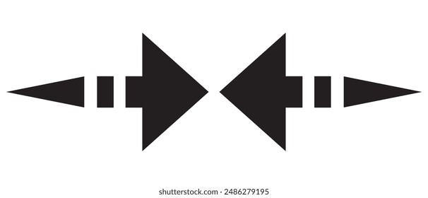 Arrow icon, vector collection. Opposite direction Arrows vector set. Long line arrow vector. Set of different arrows, icon, cursor for web design. Large arrow vector and icon.
