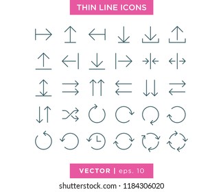 Arrow Icon Vector Design Template. Thin Line Style and Editable Stroke.