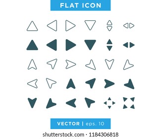 Arrow Icon Vector Design Template. Thin Line and Flat Style with Editable Stroke.