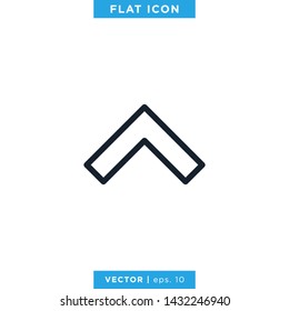 Up Arrow Icon Vector Design Template. Editable Stroke