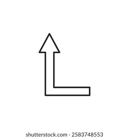 Up Arrow icon. Vector flat black linear illustration for web and app..eps