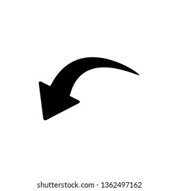 Arrow icon vector. Flat design style on white background.