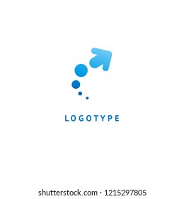 Arrow icon. Vector flat style illustration Abstract business logo template. Logo concept of Internet communications, marketing, Public Relations, technology, express delivery