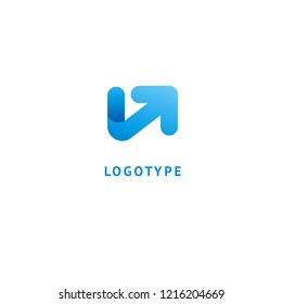 Arrow icon. Vector flat style illustration Abstract business logo template. Logo concept of Progress development, application, Business strategy, Geometric design element, delivery company.