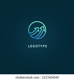 Arrow icon. Vector flat style illustration Abstract business logo template. Logo concept of Progress development, application, Business strategy, Geometric design element, delivery company.