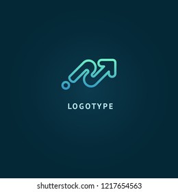 Arrow icon. Vector flat style illustration Abstract business logo template. Logo concept of Progress development, application, Business strategy, Geometric design element, delivery company.
