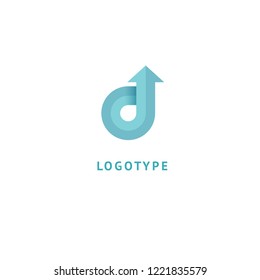 Arrow icon. Vector flat style illustration Abstract business logo template. Logo concept of Internet communications, marketing, Public Relations, technology, express delivery
