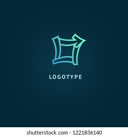 Arrow icon. Vector flat style illustration Abstract business logo template. Logo concept of Progress development, application, Business strategy, Geometric design element, delivery company.