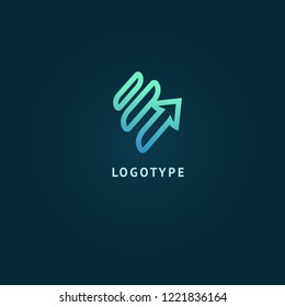 Arrow icon. Vector flat style illustration Abstract business logo template. Logo concept of Progress development, application, Business strategy, Geometric design element, delivery company.