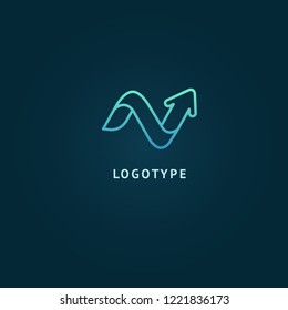 Arrow icon. Vector flat style illustration Abstract business logo template. Logo concept of Progress development, application, Business strategy, Geometric design element, delivery company.