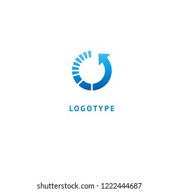 Arrow icon. Vector flat style illustration Abstract business logo template. Logo concept of Internet communications, marketing, Public Relations, technology, express delivery
