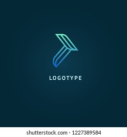 Arrow icon. Vector flat style illustration Abstract business logo template. Logo concept of Internet communications, marketing, Public Relations, technology, express delivery