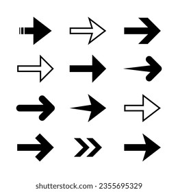 Arrow icon vector in flat style. Cursor arrows sign symbol isolated on white background