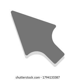 Arrow icon. Arrow vector icon. Gray arrow icon isolated on white background. Simple icon. Simple logo.