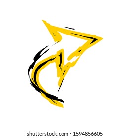Arrow of icon vector grunge style brushes