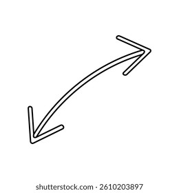 Arrow icon vector. Hand drawn arrow illustration sign. Hand drawn sketch elements.