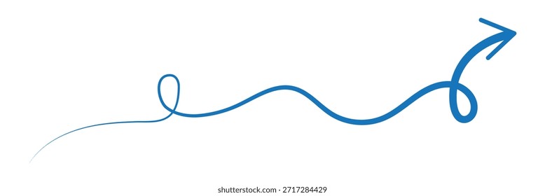 Vetor do ícone de seta. Sinal de ilustração de seta desenhada à mão. Elementos de esboço desenhados à mão.