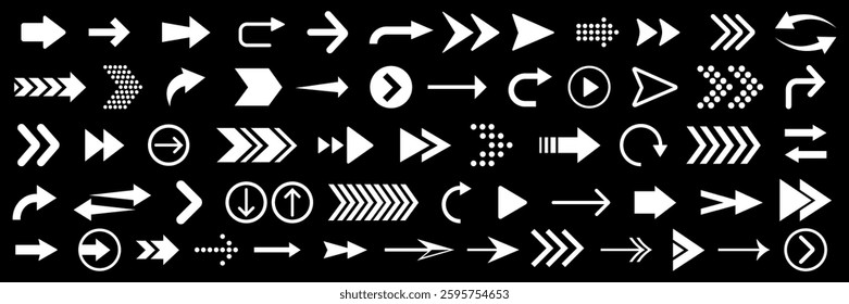 Arrow icon vector illustration, Arrows set icons isolated, modern simple arrows, cursor, black arrows for web design, Arrow symbols, arrow clipart design, Arrow icon set, Collection different arrows