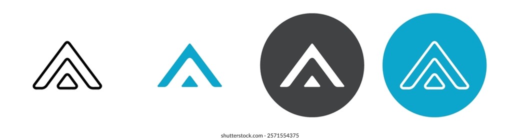 arrow up icon Vector illustration in black