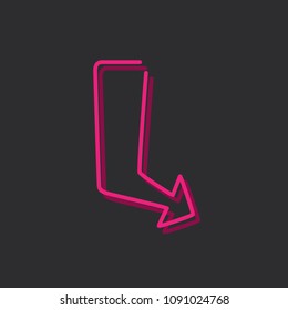 Arrow icon, vector illustration design. Neon logo collection.