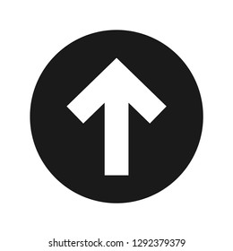 Up arrow icon vector illustration design isolated on flat black round button