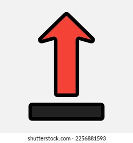 Up arrow icon vector illustration in filled line style, use for website mobile app presentation