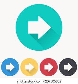 arrow icon , vector illustration flat design with long shadow