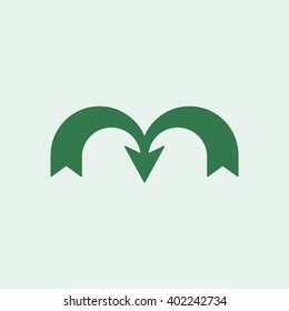arrow icon, vector illustration. Flat design style