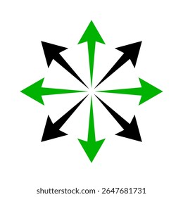 Arrow icon vector illustration, Arrow mark, stylish arrow sign, set cursor arrow up down and symbol icons. Modern simple solid arrows collection web design, mobile apps, direction path way design.