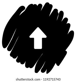 Arrow up icon vector illustration on black background. Eps10