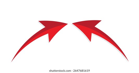Arrow icon vector illustration, Red arrow mark, stylish arrow sign, set cursor arrow up down and symbol icons. Modern simple solid arrows collection web design, mobile apps, direction path way design.