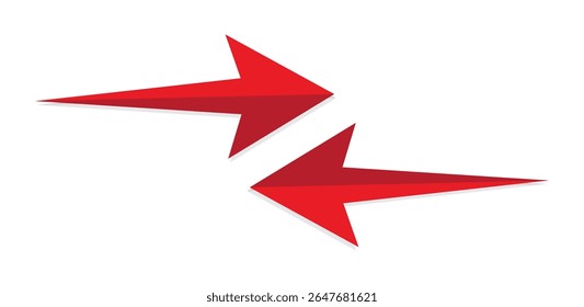 Arrow icon vector illustration, Red arrow mark, stylish arrow sign, set cursor arrow up down and symbol icons. Modern simple solid arrows collection web design, mobile apps, direction path way design.