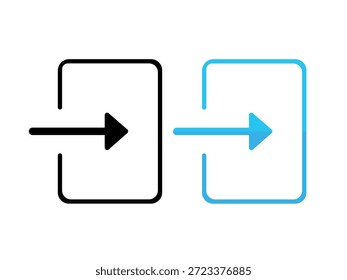 arrow icon vector illustration Right Arrow Exit Icon Set Minimal Door Direction Symbol for Login Logout Navigation UI UX Design