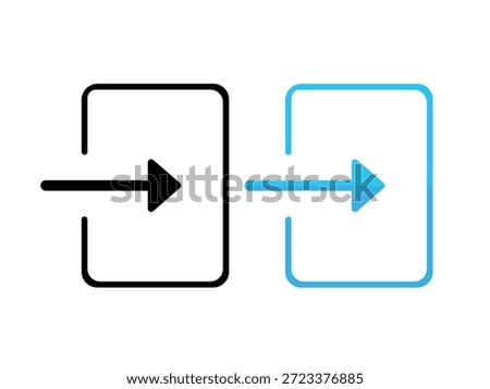 arrow icon vector illustration Right Arrow Exit Icon Set Minimal Door Direction Symbol for Login Logout Navigation UI UX Design