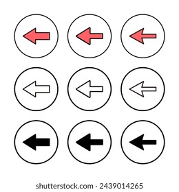 Ilustración vectorial de icono de flecha. Signo de flecha y símbolo para el diseño web.