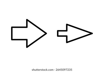 Ilustración vectorial de icono de flecha. Signo de flecha y símbolo de Diseño web.
