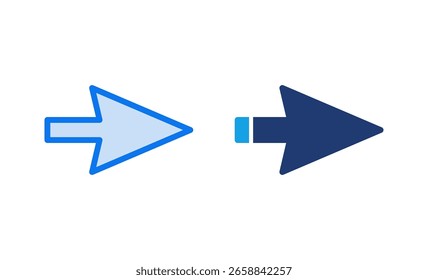 Ilustración vectorial de icono de flecha. Signo de flecha y símbolo de Diseño web.