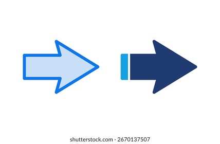 Ilustração do vetor do ícone de seta. Sinal de seta e símbolo para design da Web.