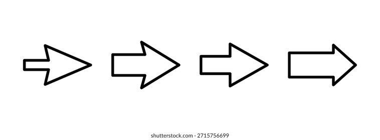 Ilustração do vetor do ícone de seta. Sinal de seta e símbolo para design da Web.