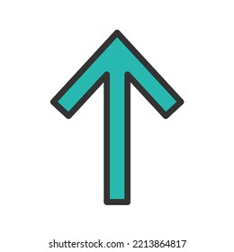 UP Arrow icon vector image. Can also be used for Media Buttons. Suitable for mobile apps, web apps and print media.