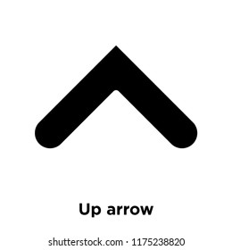 Up arrow icon vector isolated on white background, logo concept of Up arrow sign on transparent background, filled black symbol