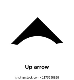 Up arrow icon vector isolated on white background, logo concept of Up arrow sign on transparent background, filled black symbol